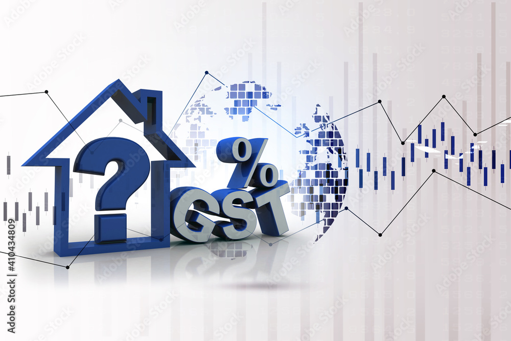 Poster 3d rendering house and question mark symbol
