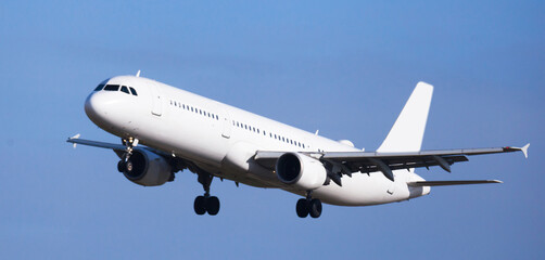 passenger plane lands at airport