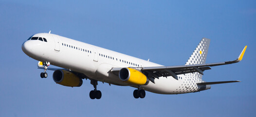 passenger plane lands at airport