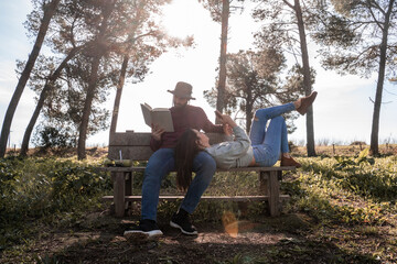 couple in love enjoying nature