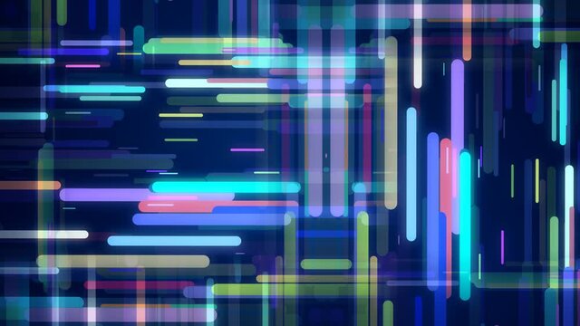 Minimalistic design, creative concept, modern abstract background Geometric element animation. Colorful lines moving different sides. Seamless loop.