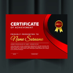Abstract premium certificate of achievement template