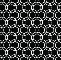 Black and white seamless pattern, geometric background