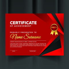 Abstract premium certificate of achievement template