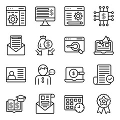 Business and Seo Linear Icons Pack 
