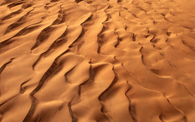 dune desert in skardu, cold desert with dunes , aerial photo of katpana desert in skardu 