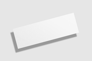 Realistic blank ticket illustration for mockup. 3D Render.