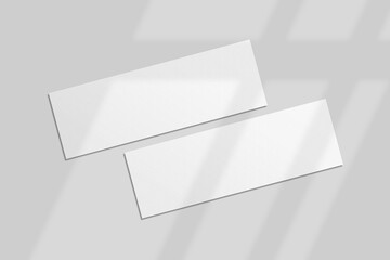 Realistic blank ticket illustration for mockup. 3D Render.