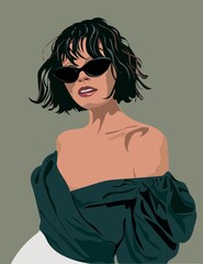 portrait of a woman in glasses