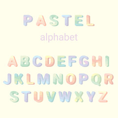 English pastel alphabet. Pastel ABC letters. Vectorillustration.