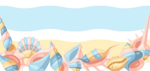 Fototapeta na wymiar Background with seashells.