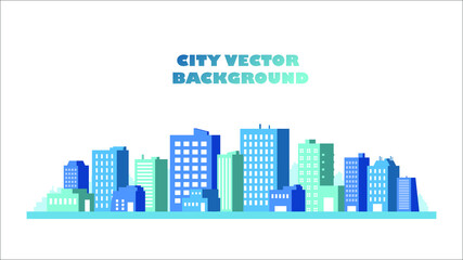 Obraz premium flat illustration of city building vector, skyscraper graphic background