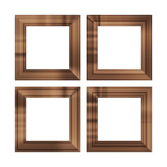Set of squared golden vintage wooden frame for your design. Vintage cover. Place for text. Vintage antique gold beautiful rectangular frames. Template vector illustration.
