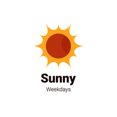 sunny weekdays shining sun logo concept in yellow