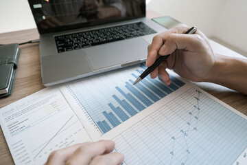 Investment planing and strategy concept..financial data analysis graph business analytics and...