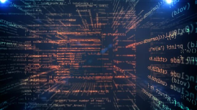 Abstract technology programming code background of software developer. Computer script or software concept. Shallow depth of field.