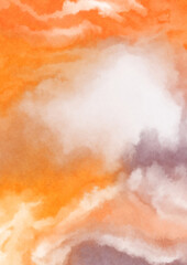 Abstract colorful watercolor on white background. Digital art painting.