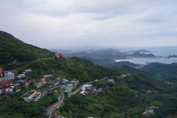 Fototapeta na wymiar Top view of Jiufen Old town in Taipei - 九份 台湾 街並み