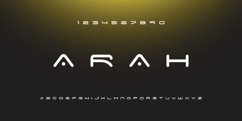 Modern minimal font for personal and business use. Capital sport alphabets and game fonts. Creative letter in white color.