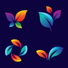 Fototapeta na wymiar Colorful leaf logo images