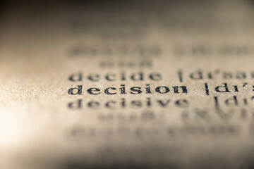 decision word dictionary - obrazy, fototapety, plakaty