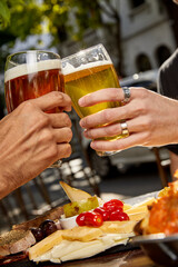 Picada Argentina to share with friends. Jamon Serrano, Chesse, tomatoes, hummus, olives.