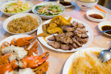 Chinese style dinner at home