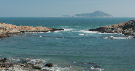 Beach with rock and stone
