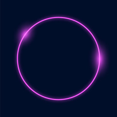 Neon abstract round. Glowing frame. Vector illustration. Vector colorful neon templates.