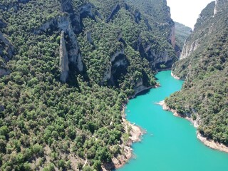 Vistas a&eacute;reas del desfiladero de Montrebei entre Catatalu&ntilde;a y Arag&oacute;n.