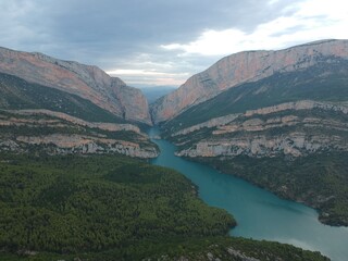 Vistas a&eacute;reas del desfiladero de Montrebei entre Catatalu&ntilde;a y Arag&oacute;n.