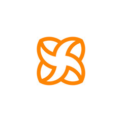 leaf logo design with geometry