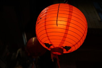 Obraz premium Night view of Jiufen Old Street with red lantern in Taipei - 九份 夜景 台湾