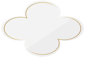 四つ葉フレーム　ホワイト＆ゴールド　横位置