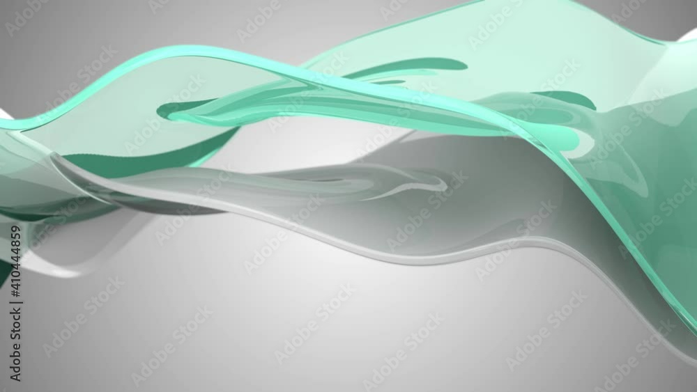 Poster abstract modern stylish glass surface animates with waves and mixing each other. seamless loop.