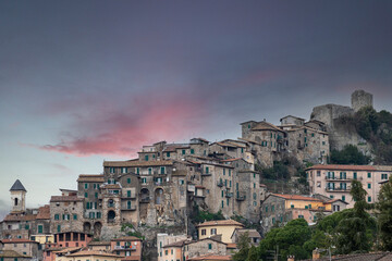Fototapeta premium Veduta di Olevano Romano - Roma - Lazio - Italia