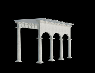 3d Render Building Structure On Isolated