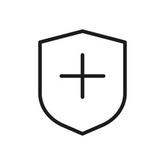 Fototapeta premium Outline Vector Icon Shield, Protect, Defense