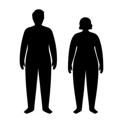 Obese woman and man