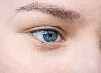 Obraz premium Gray eye close-up of a teenager girl.