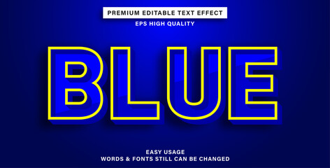 editable text effect blue