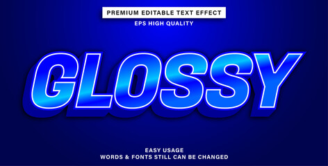 editable text effect glossy