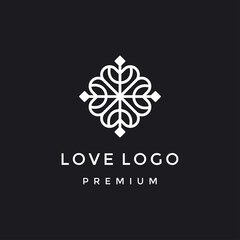 Heart symbol logo icon design template elements. Health care logotype concept. Dating Logo Icon. Vector template. in black backround