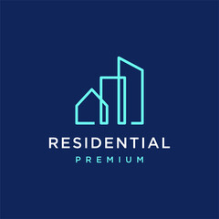 Creative linear real estate building logo