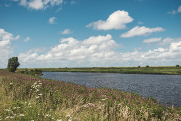 Landscape on the Leyhoerner-Sieltief by Greetsiel