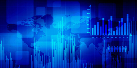 2d rendering Stock market online business concept. business Graph 
