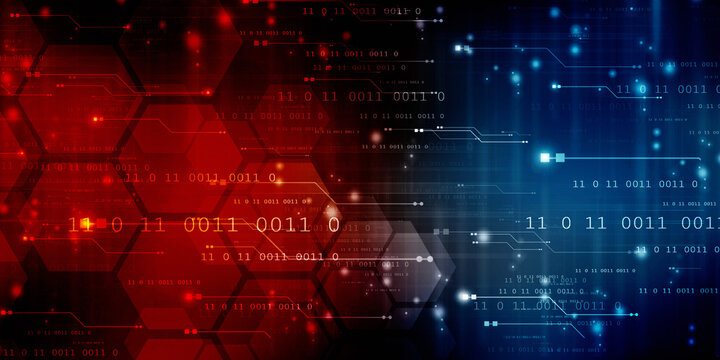 2d illustration abstract digital binary data on computer screen