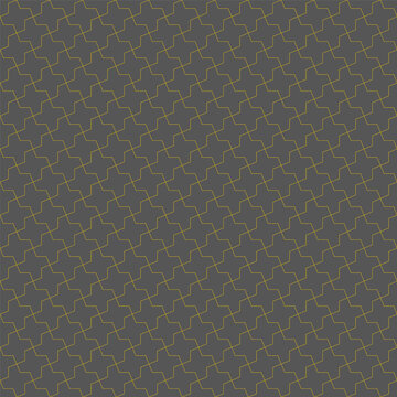 Seamless arabic geometric ornament in brown color lines.Gray background.