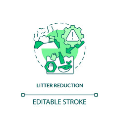 Litter reduction concept icon. Organic waste prevention idea thin line illustration. Items floating in water. Harmful germs and bacteria. Vector isolated outline RGB color drawing. Editable stroke