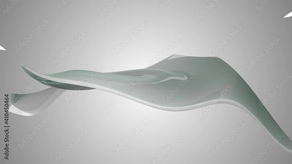 Poster abstract grey pearl wave animation. 3d rendering. seamless loop.